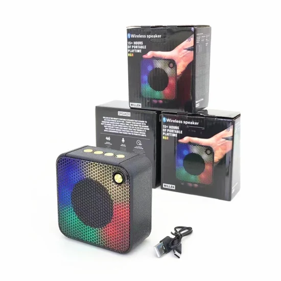 Amazon nuevo exterior exterior hogar regalo portátil inalámbrico luz colorida subwoofer caja de sonido RGB tela malla Ipx 4 impermeable Bluetooth mini altavoz
